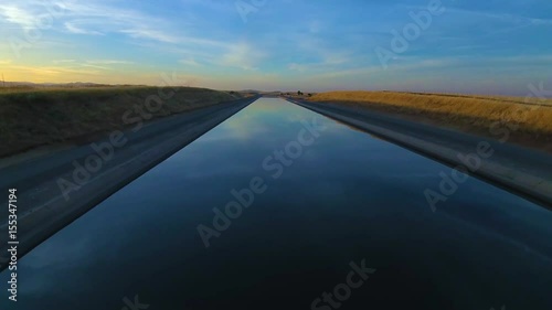 California Aqueduct Flyover Aerial Water Canal