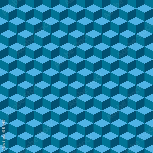 Isometric seamless block blue pattern with 26.57 degree