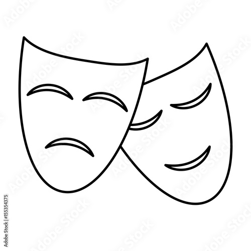 theater masks icon over white background. vector illustration