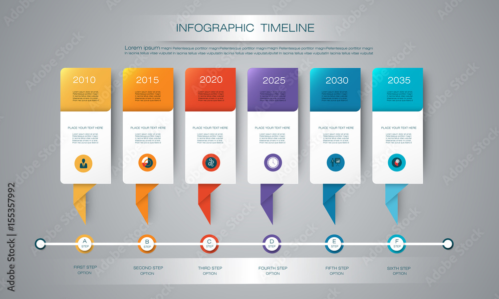 Vetor do Stock: Vector infographics timeline design template with 3D ...