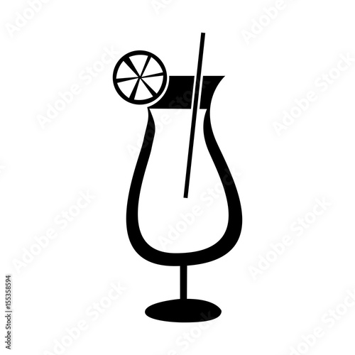 orange juice cocktail icon vector illustration design