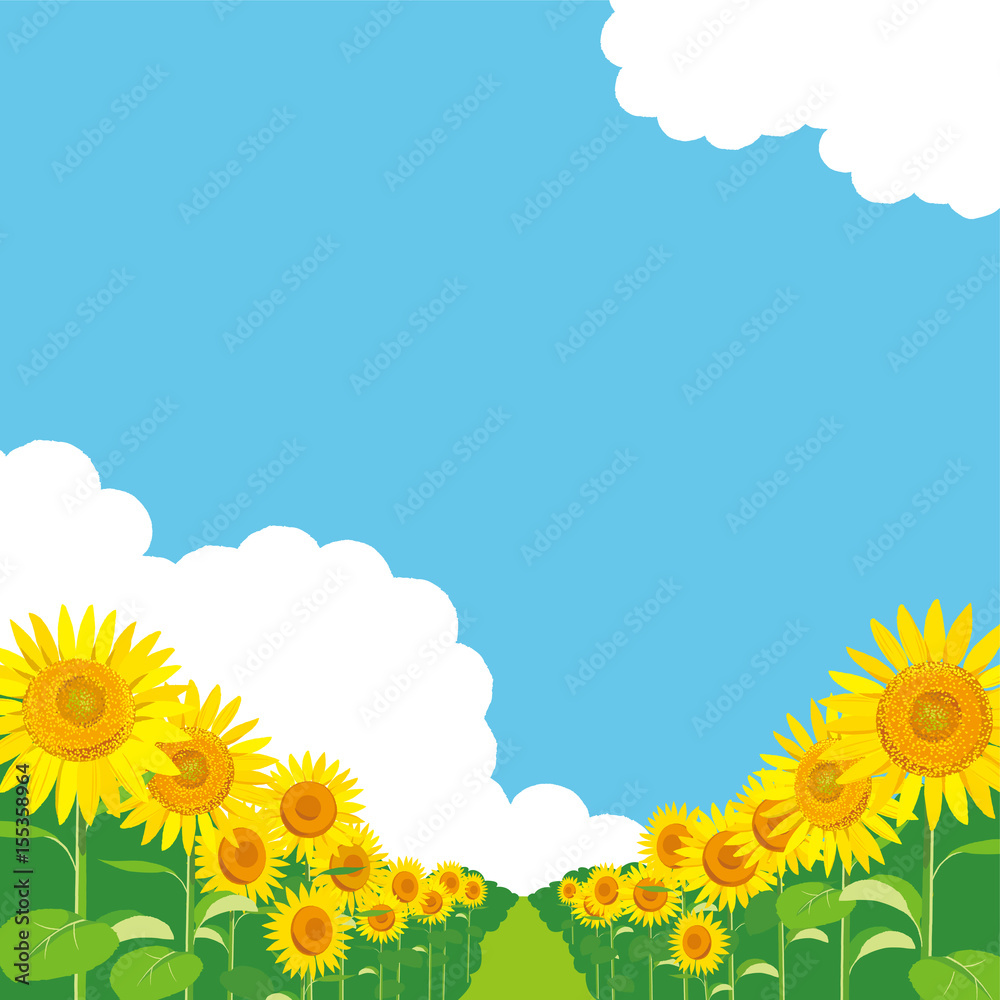 ひまわり 風景イラスト Stock Vector Adobe Stock