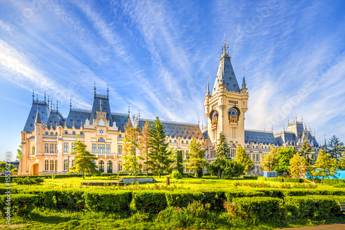 Cultural Palace in central square in Iasi town, Moldavia, Romania photo