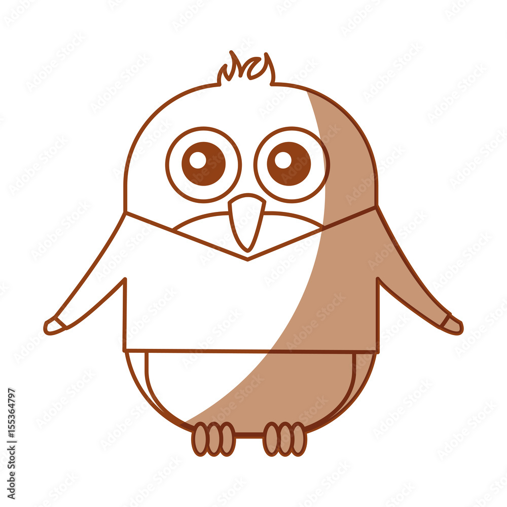 Obraz premium cute penguin with jacket kawaii character vector illustration design