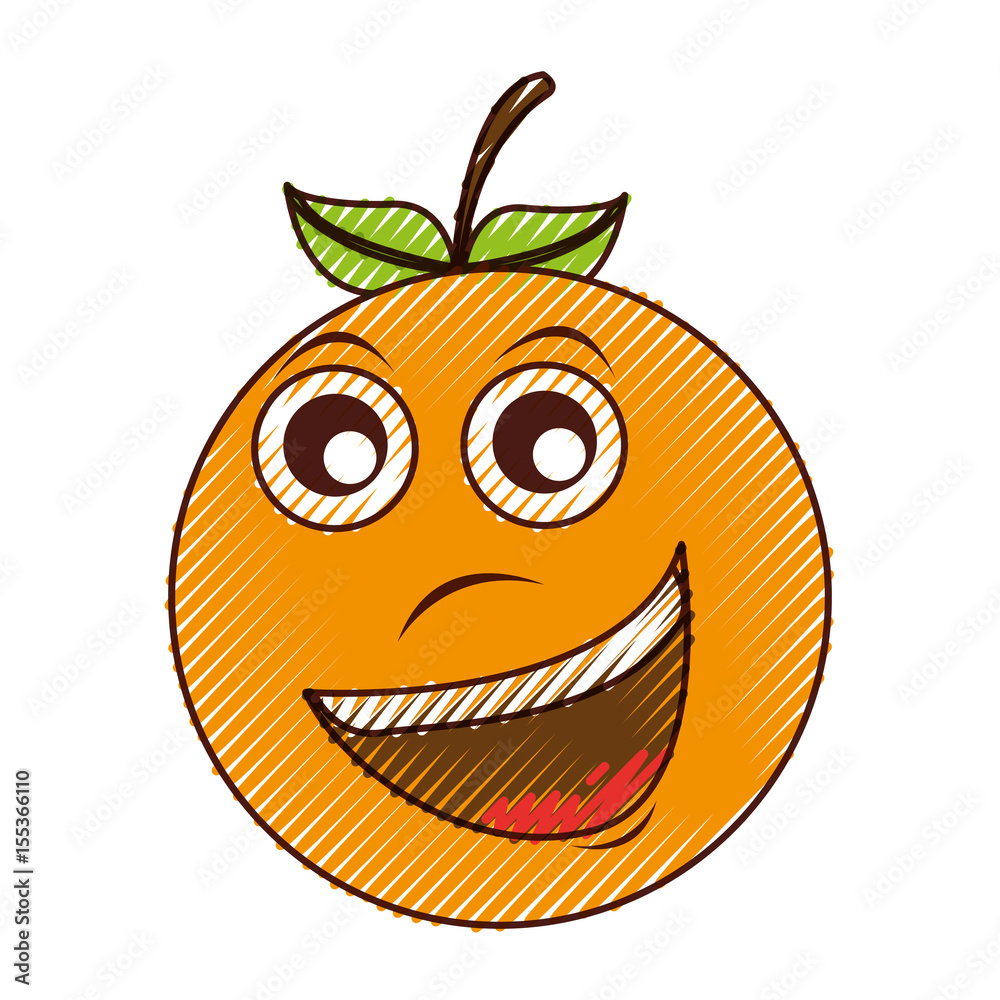 Obraz premium happy orange character kawaii style vector illustration design