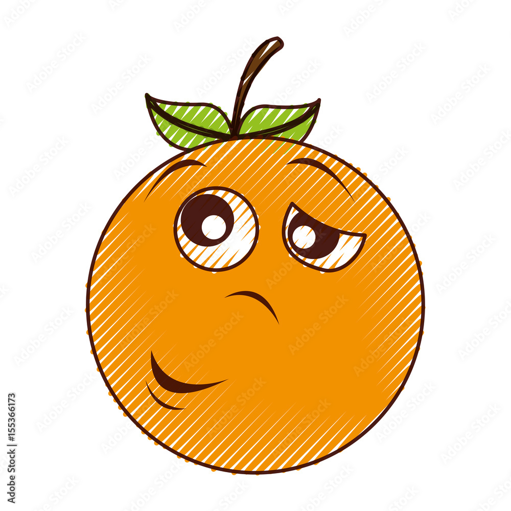 Obraz premium tired orange character kawaii style vector illustration design