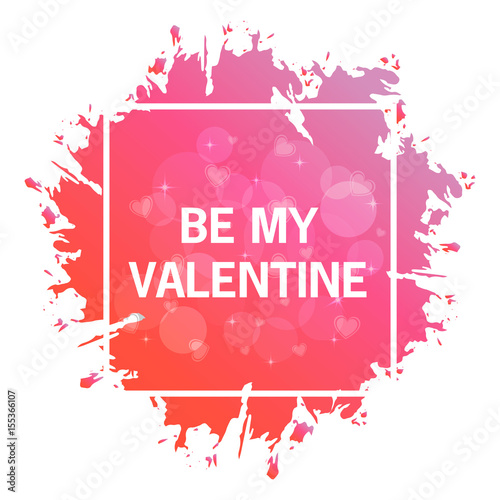 Template of a greeting card for Valentine's Day with an inscription calligraphical be my Valentin. A banner on the website a vector.