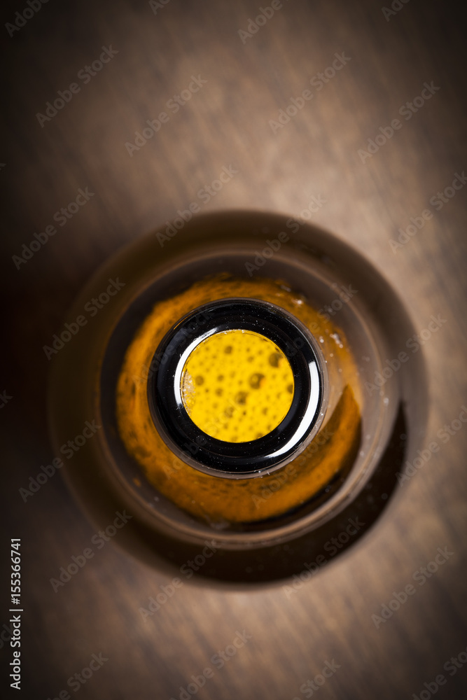 Glass of beer and bottle Glass of beer and bottle