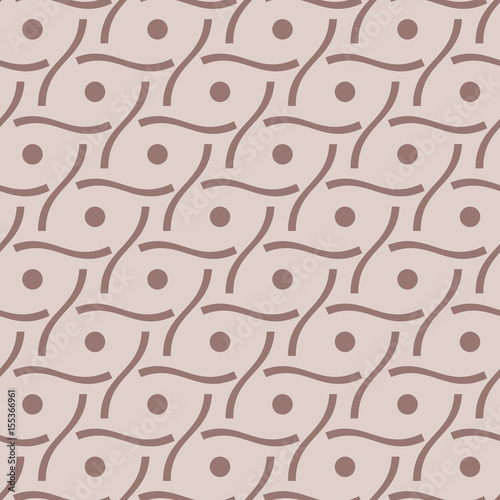 Geometric seamless background. Brown wallpaper with dotted elements
