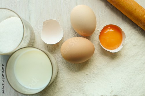 Preparation of ingredients for baking. photo