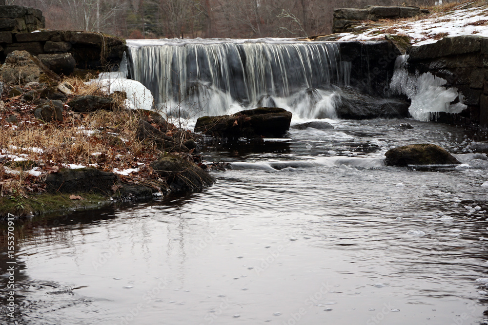 Waterfall at a river in Pnfet, CT Waterfall at a river in Pnfet, CT