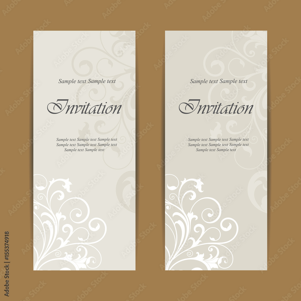 Wedding invitation or announcement card