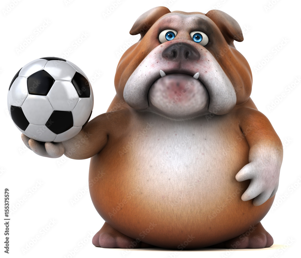 Naklejka premium Fun bulldog - 3D Illustration