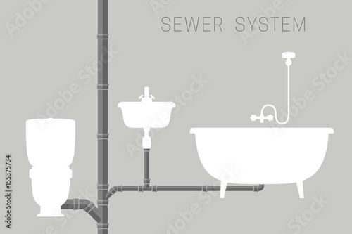 Sewer system with pipes