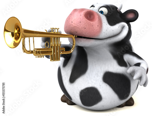 Fun cow - 3D Illustration