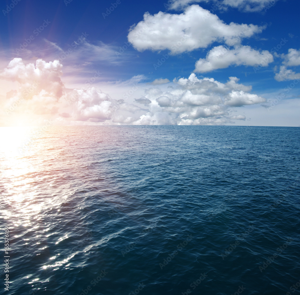 Blue sea on sunset Blue sea on sunset