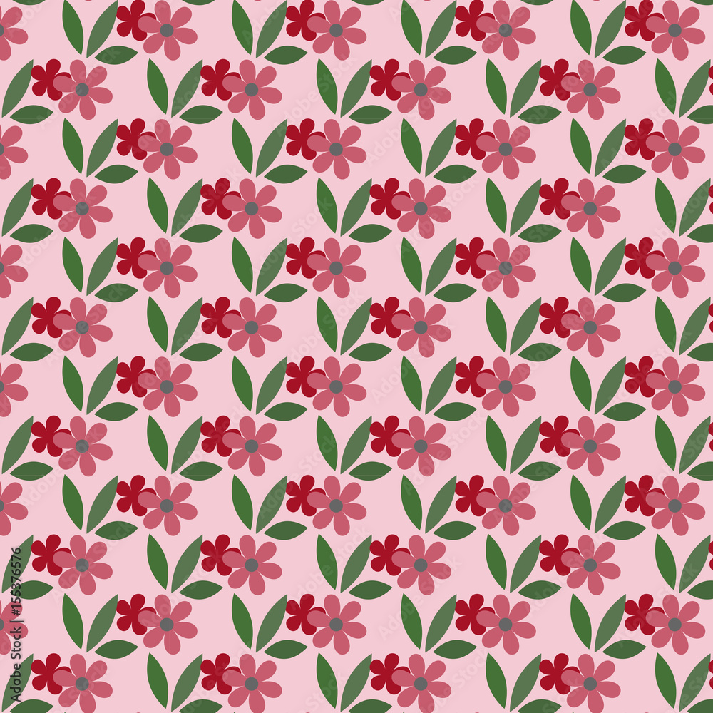 Floral pattern background with leaves