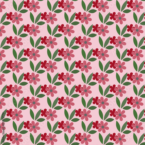 Floral pattern background with leaves