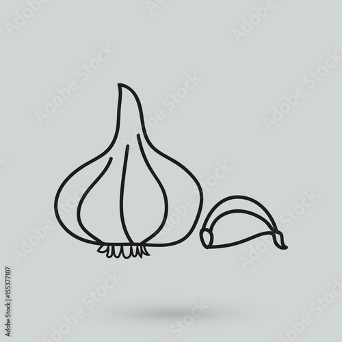 garlic icon in a simple style