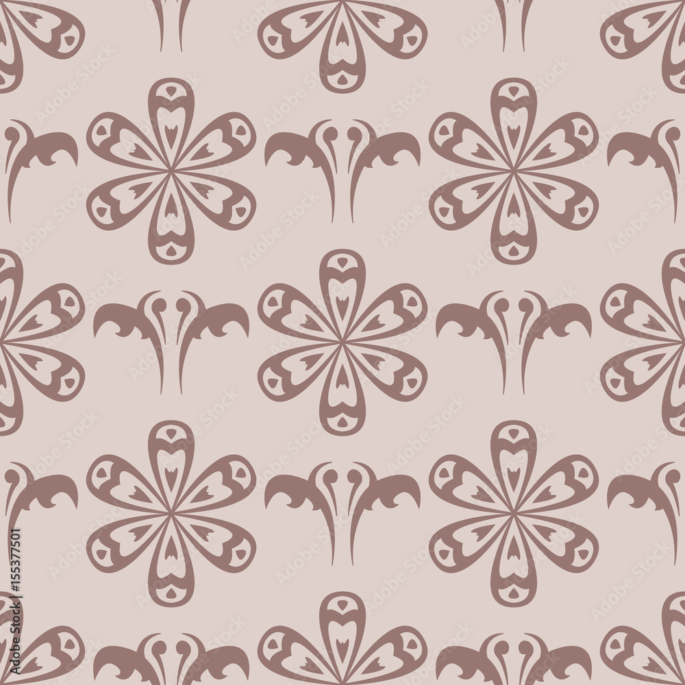 Brown floral seamless background Brown floral seamless background