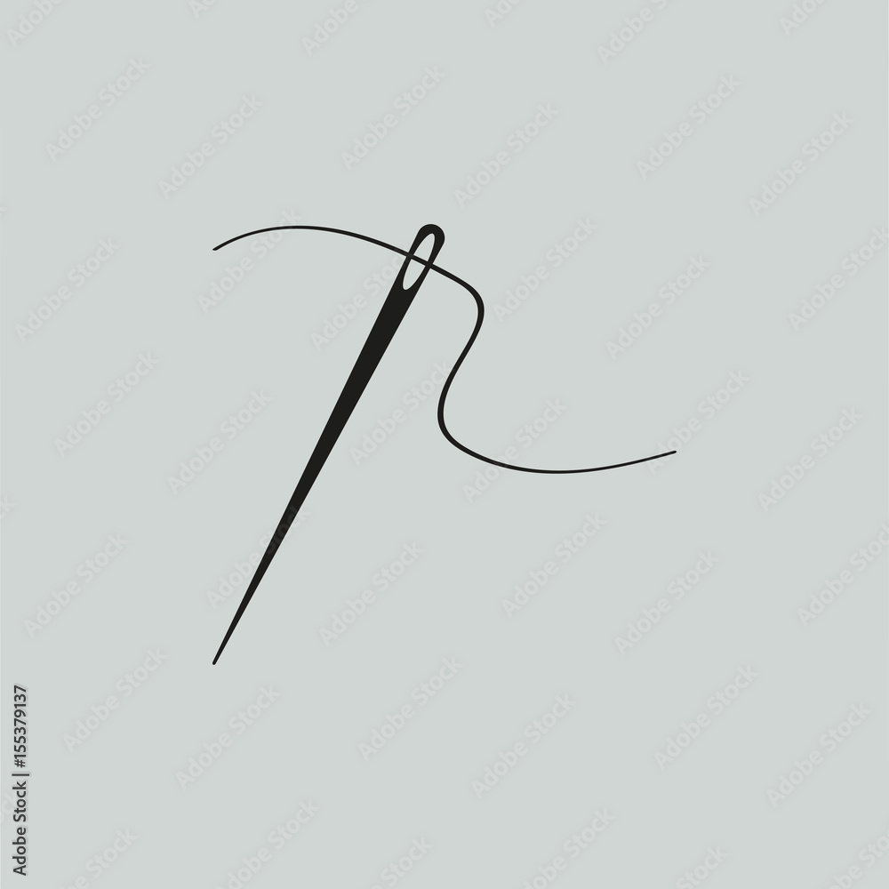 needle icon in a simple style needle icon in a simple style