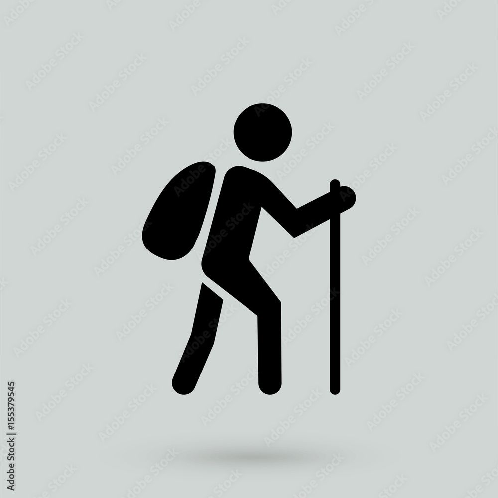 Traveller icon in a simple style Traveller icon in a simple style