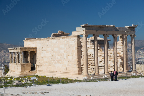 ancient temple Erechteion in Acropolis, Athens, Greece photo