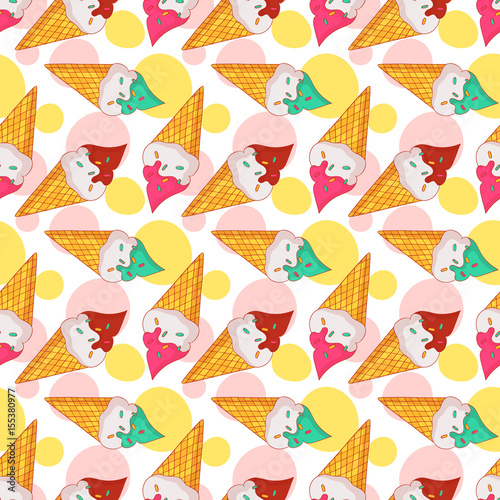 Vector seamless pattern with ice cream.
