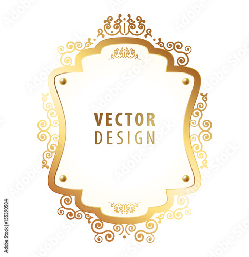 High Quality Luxury Frame on White Background . Vector Isolated Illustration