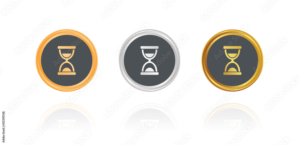 Sanduhr - Bronze, Silber, Gold Buttons Sanduhr - Bronze, Silber, Gold Buttons