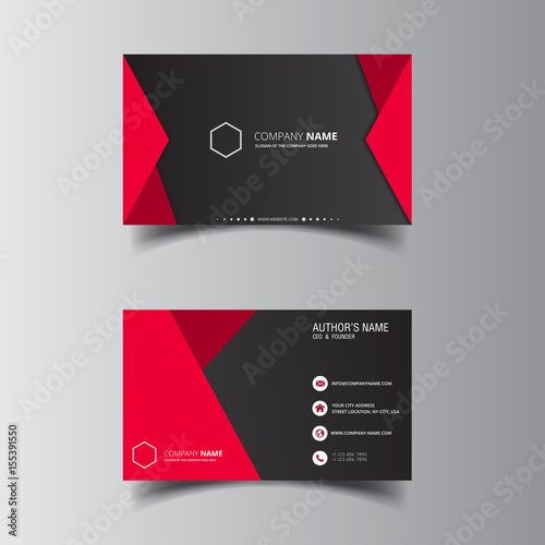 Vector design formal red modern business card