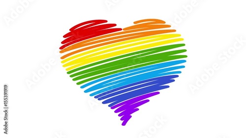 Heart drawn with rainbow colors