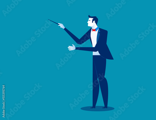 Orchestra conductor. Concept conductor vector illustration.
