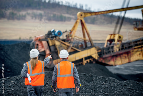 Fototapeta Coal mining workers