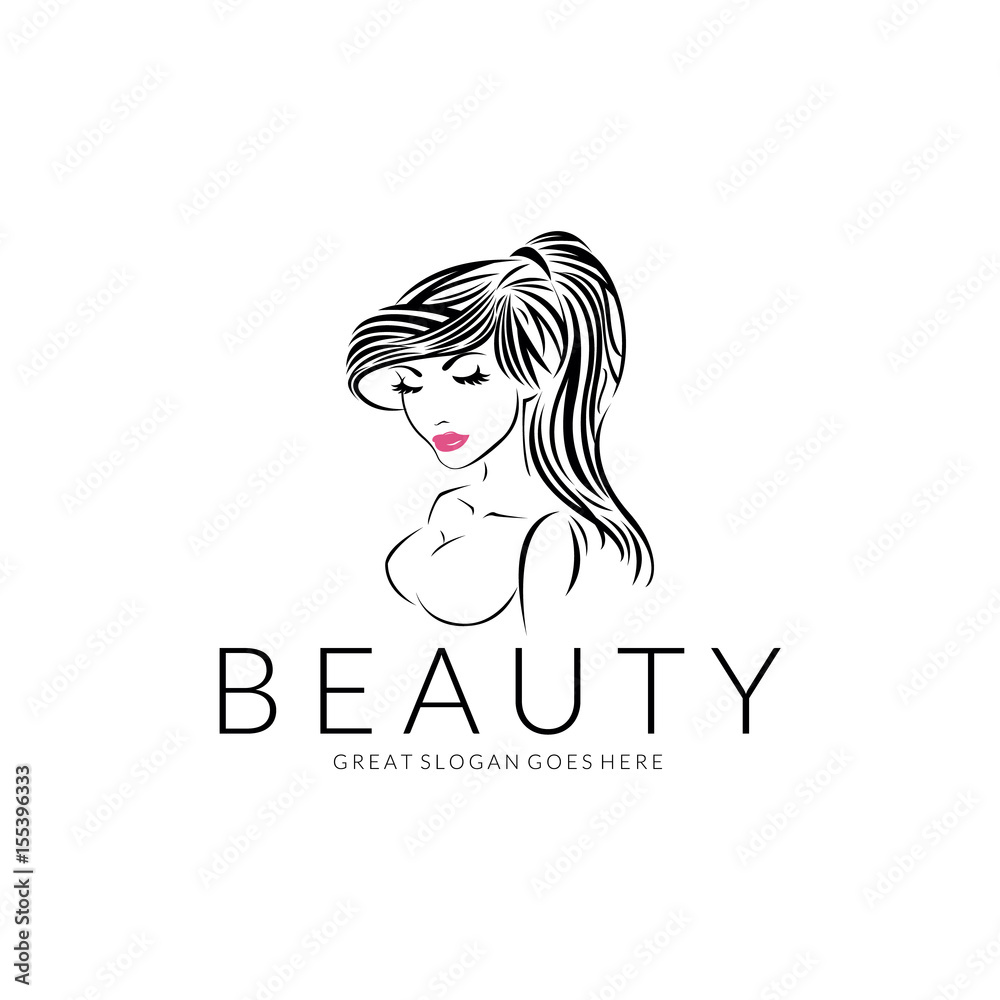 Beauty girl logo. Beautiful girl vector illustration 