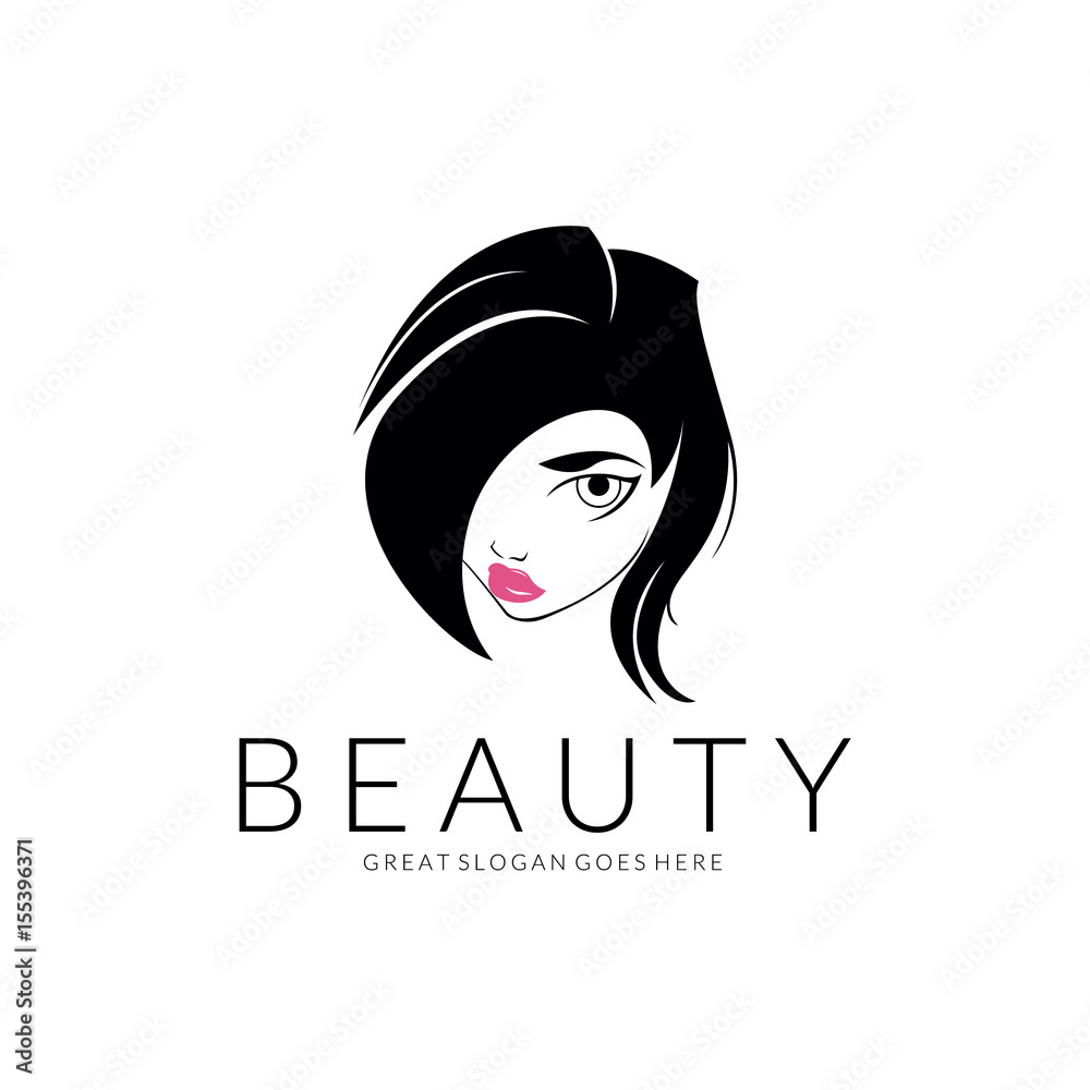 Beauty girl logo. Beautiful girl vector illustration Beauty girl logo. Beautiful girl vector illustration