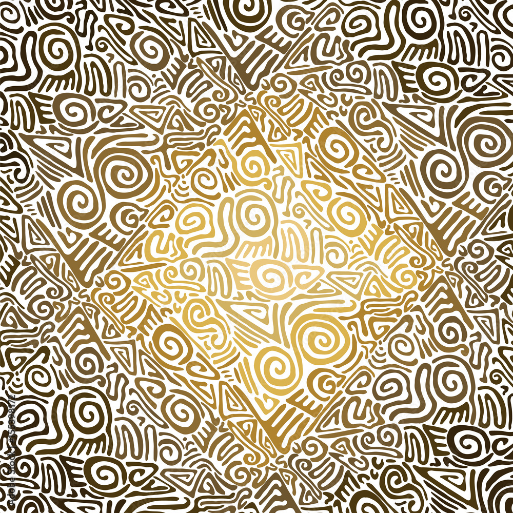 Fototapeta premium Golden swirl and line ornament pattern