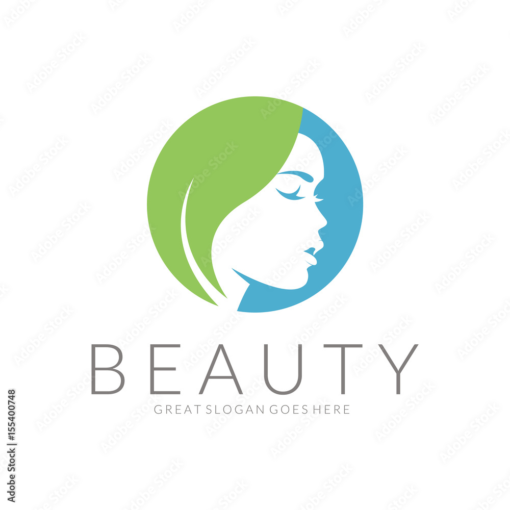 Beauty girl logo. Beautiful girl vector illustration 