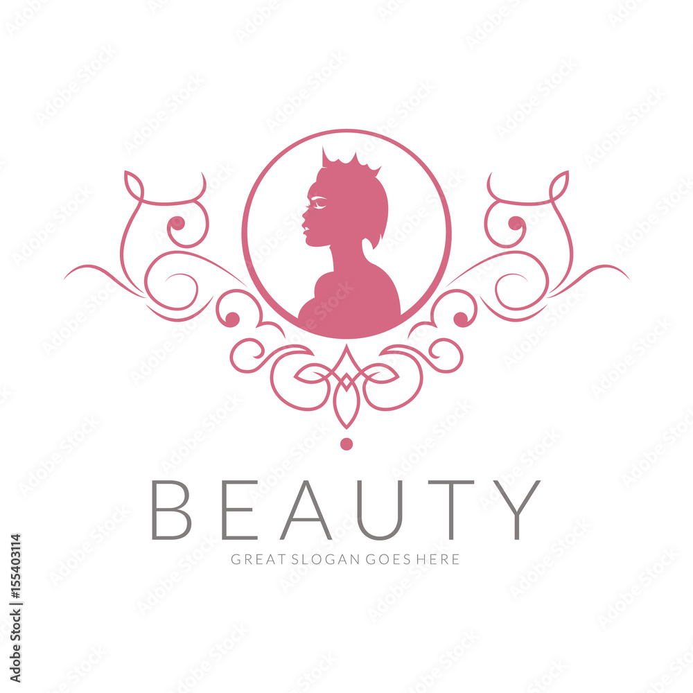 Beauty logo. Beautiful girl vector illustration Beauty logo. Beautiful girl vector illustration