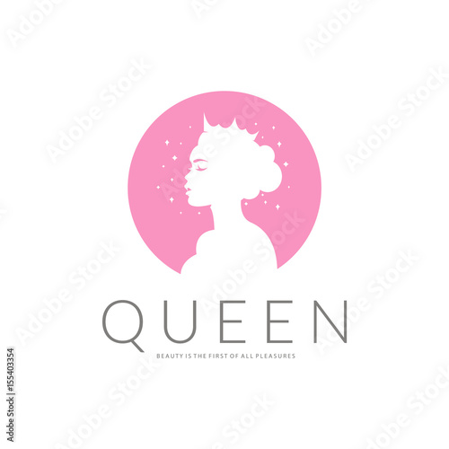 Queen logo. Beauty logotype 
