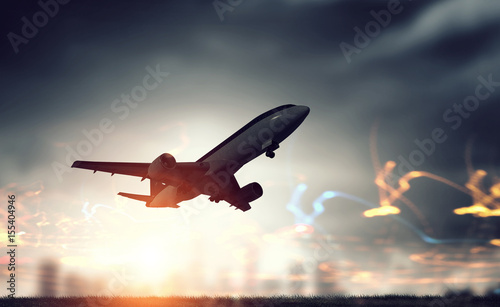 Fotografie Airliner in night sky