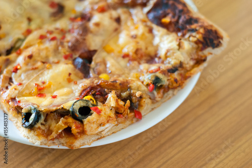 Homemade pizza closeup