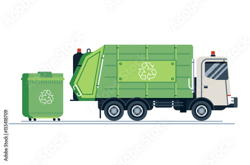 Cool vector urban sanitary vehicle