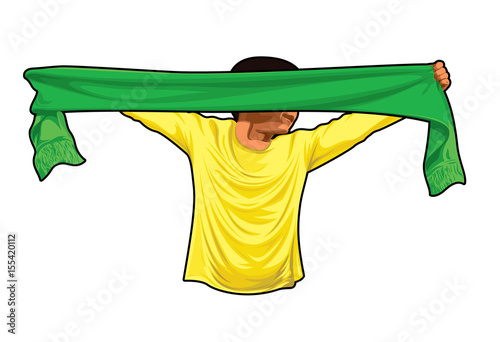 Sports fan raises the scarf