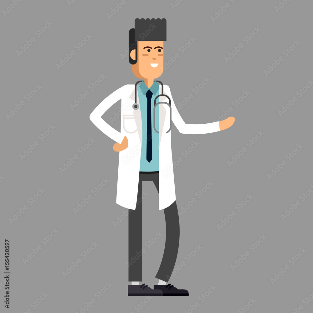 Handsome male doctor with beard and glasses Handsome male doctor with beard and glasses