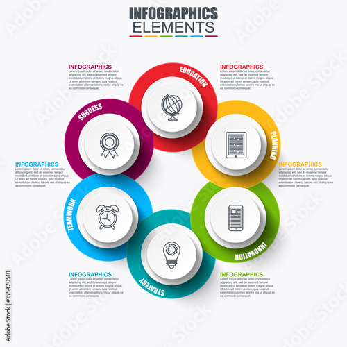 Infographics data visualization vector design template