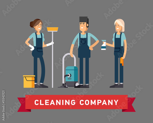 Cleaning company vector concept design.