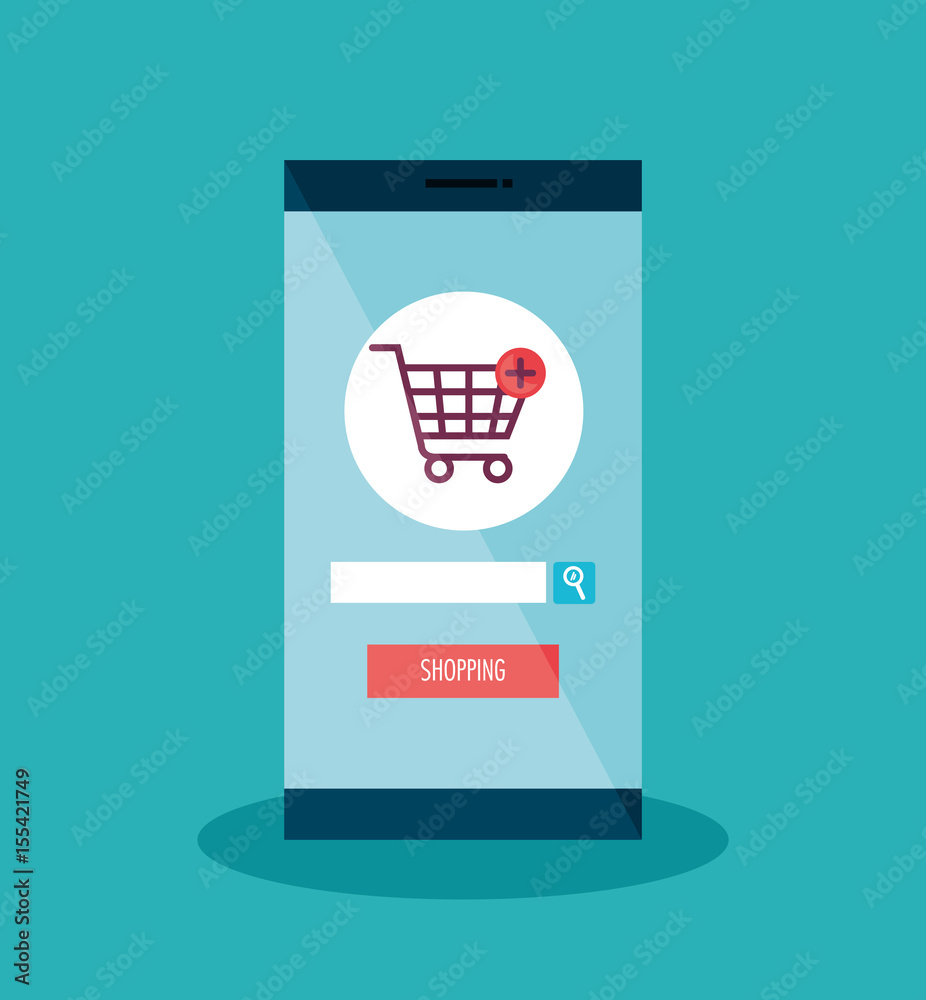 smartphone with ecommerce application vector illustration design smartphone with ecommerce application vector illustration design