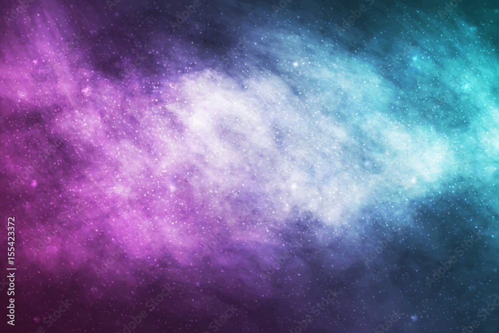 Vector realistic cosmic galaxy background. Concept of space, nebula and cosmos.
