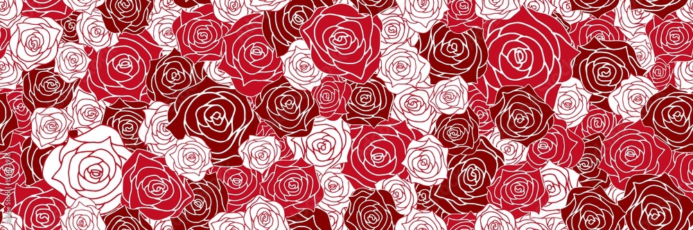 Rose background. Seamless pattern.Vector. 薔薇のパターン